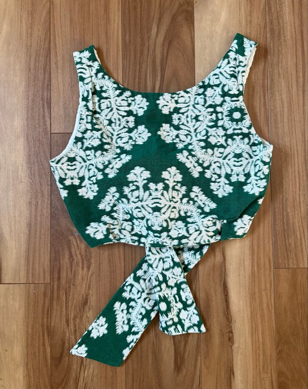 Sézane ÉDITIONS Claire Blouse in Green Jacquard Size 44 (US 12)